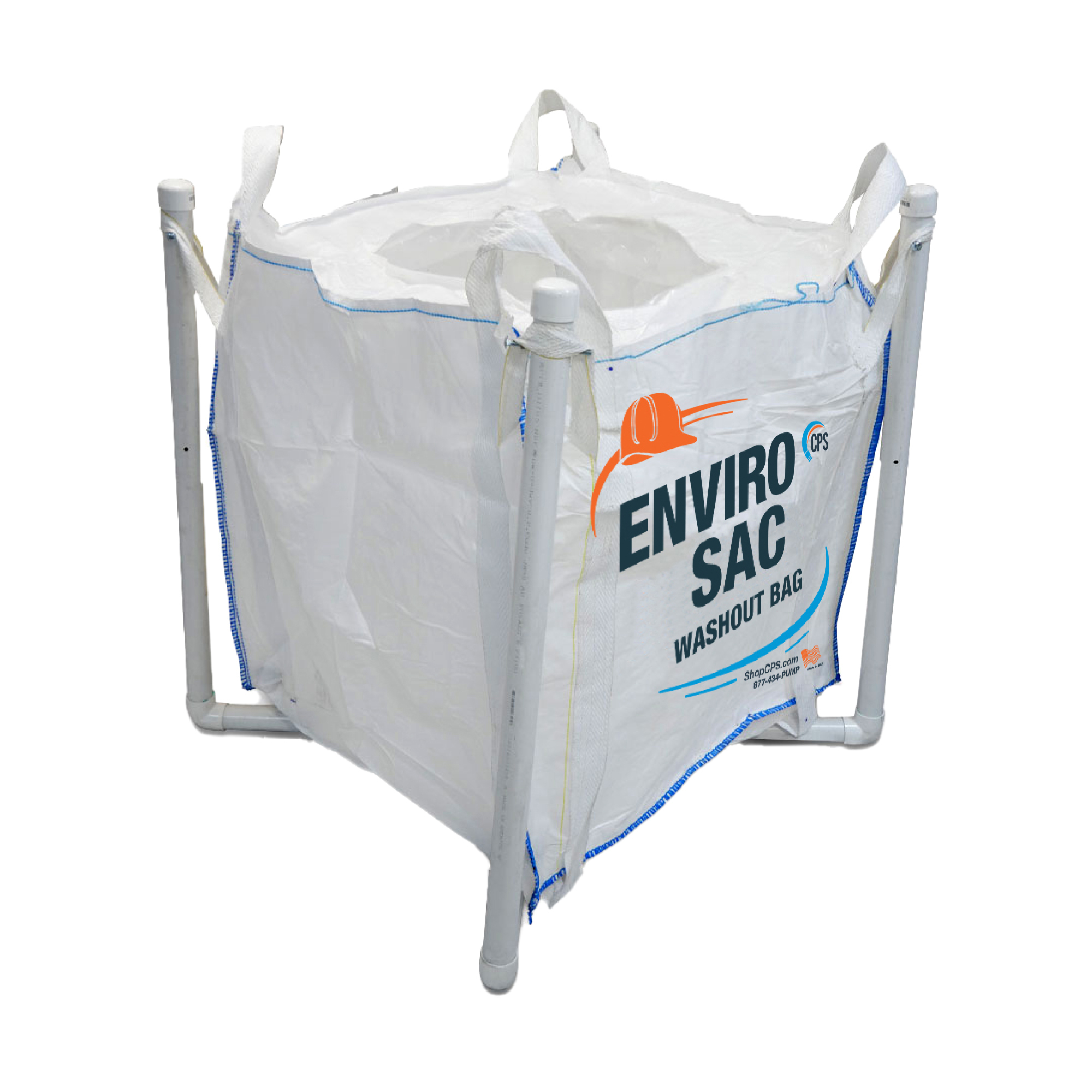Concrete Pump Supply, Envirosac Large Hopper Washout Bag - L72'' x W42'' x H16'' - 1.2CY